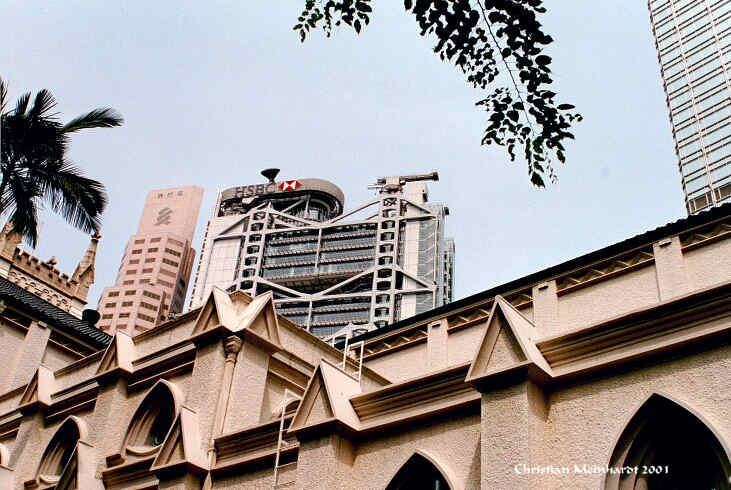 St. John's Cathedrale und Bank of Hongkong